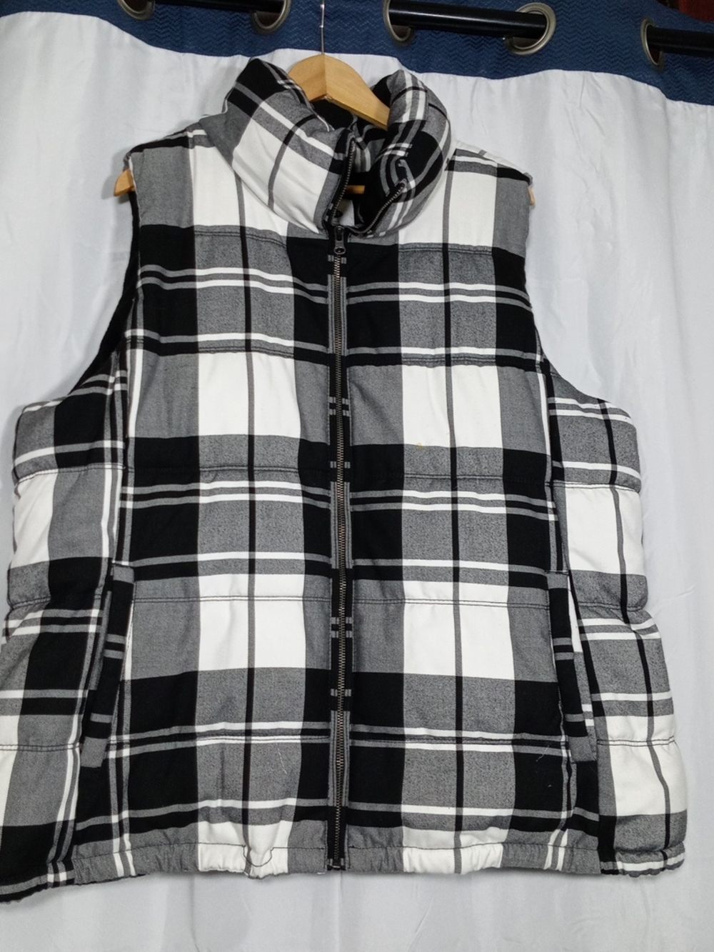 Old Navy Black and White Plaid Lined Jacket